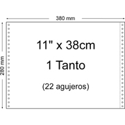 BASIC PAPEL CONTINUO BLANCO 11" x 38cm 1T 2.500-PACK 1138B1